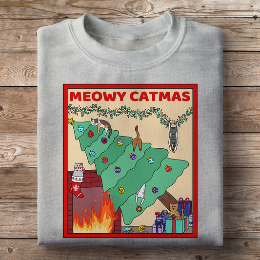 MEOWY CATMAS (Premium Bio Unisex Sweatshirt)